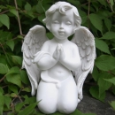 Betender Engel für das Grab, niedlicher Grabengel kniend. H14cm