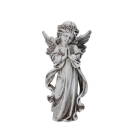 Betende Engel Figur mit Kranz, stehend. Höhe 15 cm.