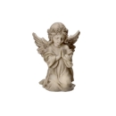 Engel Figur betend und kniend mit Rosenkranz.
