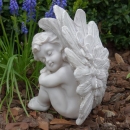 Sitzende Engel Figur schlafend, 20 cm