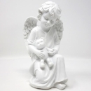 Engel mit Bär, Trost Figur. 15 cm.