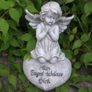 Grabengel mit Spruch. Ein Engel schütze Dich. 18,5cm