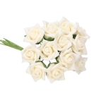 Künstliche Rosen Creme, 2 cm, 12 Stück Künstliche Rosen Creme, 2 cm, 12 Stück