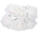 Schaumrosen in Weiß, 7 cm, 6 Stück Schaumrosen in Weiß, 7 cm, 6 Stück