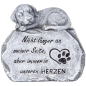 Preview: Hund auf Grabstein, 15cmx17cm