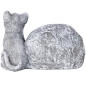 Preview: Grabstein mit Katzen Figur und Inschrift
