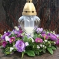 Preview: Kranz Kunstblumen mit Grablicht