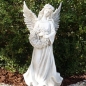 Preview: Große Engel Figur mit Blumenkranz