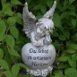 Preview: Engel auf Herz, Spruchherz, Grabschmuck, Gedenkstein 18,5 cm