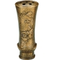 Preview: Bronzefarbene Grabvase, Vase mit Ranke Blätter Blumen