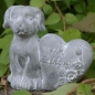 Preview: Grabdeko Hund, Figur und Herz Mein Liebling. 9cm