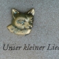 Preview: Stilvolle Grabplatte Katze, Inschrift Unser kleiner Liebling