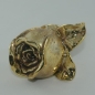 Preview: Goldene Deko Rose zum legen, Gold Grabdekoration, 12cm