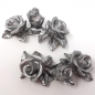 Preview: Rosen aus Polyresin, Ranke Silber. 11cm. 2 Stück