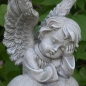 Preview: Engel auf Herz, Spruchherz, Grabschmuck, Gedenkstein 18,5 cm