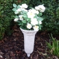 Preview: Grabvase mit weißen künstlichen Rosen