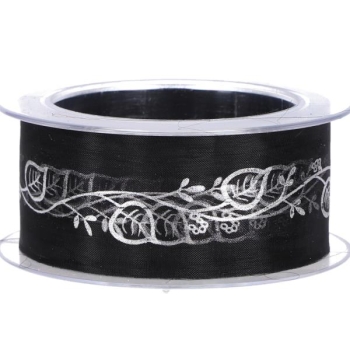 Trauerband schwarz silber 25 Meter