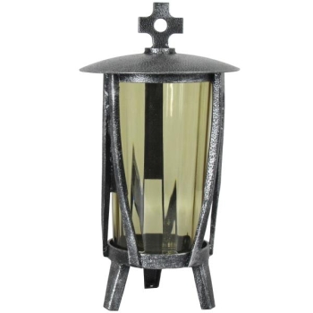 Kerzenlaterne mit Klappdeckel und Kreuz