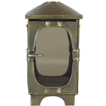 Stahl Grablaterne Bronze mit Tür, Höhe 22cm
