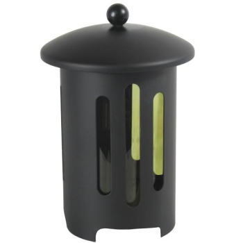 Runde Grablaterne schwarz, Laterne zum stellen, 21 cm