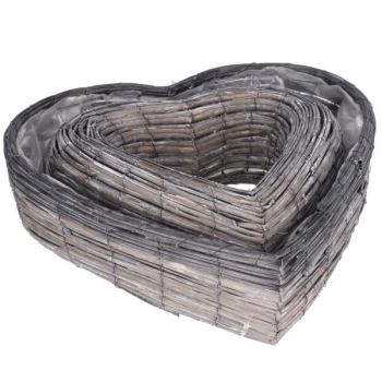 Spaltweide Pflanzherzen grau gewaschen