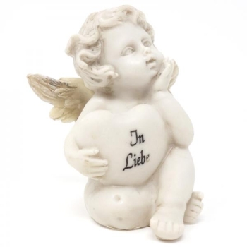 Grabengel mit Herz In Liebe. 11,5 cm.