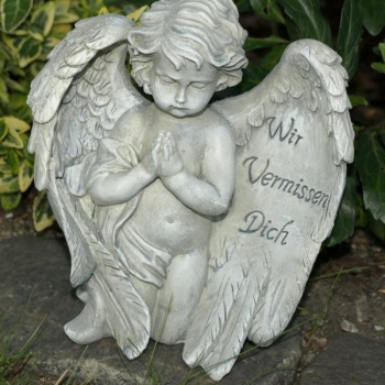 Engel mit Spruch, Grabengel Wir vermissen Dich, 19,5 cm