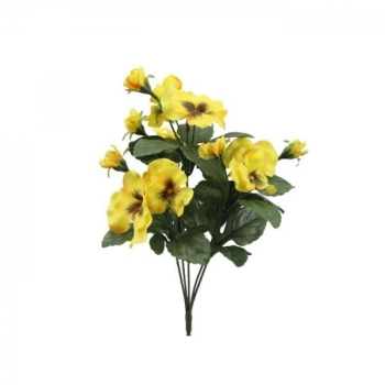Gelbe Stiefmütterchen, Kunstblumen. 33 cm.
