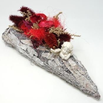 Grabgesteck mit Exoten und Engelsbüste