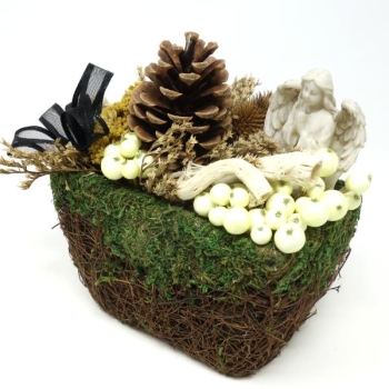 Exoten Grabgesteck mit betenden Engel