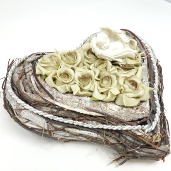 Herz Grabschmuck mit schlafenden Engel