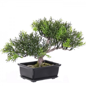 Künstlicher Bonsai im Topf. Höhe 25 cm.