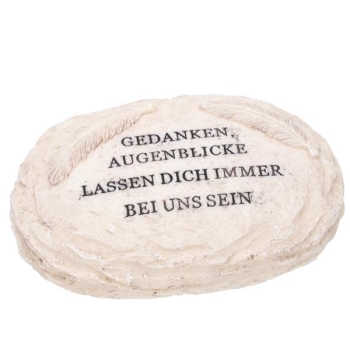 Grab Deko Stein mit Spruch. Breite 18,5cm.