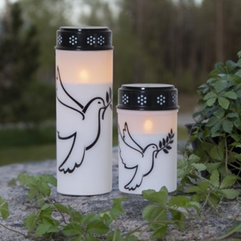 Trauerlicht Gedenklicht LED mit Timer, Taube