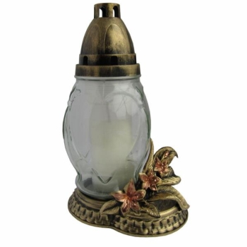 Grablampe mit Herz Ornamenten, Blumendeko, H 24cm