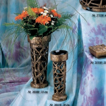 Grab Vase massiv mit Einsatz, Trauerblumen Vase messing