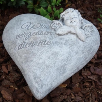 Deko Herz Wir vergessen dich nie. 18 cm.
