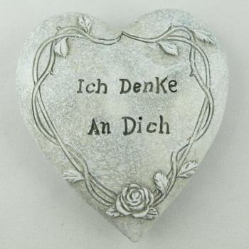 Grabschmuck Herz Ich denke an Dich Inschrift. Breite 8cm