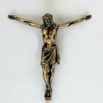 Stilvoller Christuskörper, Metall Guss Bronze, 35 x 31cm