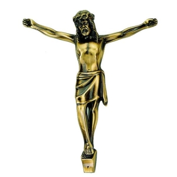 Jesus Korpus Metall Guss bronzefarbig. 22cm.