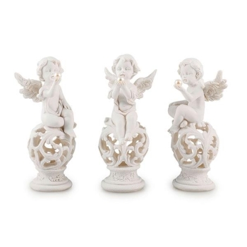 Kleine Engel Figuren auf Kugel sitzend. 3 Modelle, 3 Stück