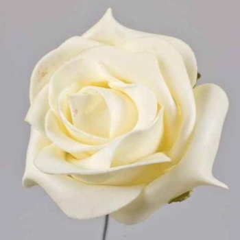 Schöne Rosenblüten, Moosgummi Rosen in creme. D7cm. 6 Stück
