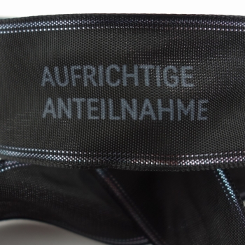 Dekorationsband Aufrichtige Anteilnahme. 2 Meter