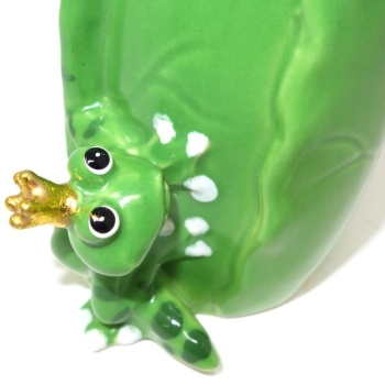 Kleine Vase mit Frosch, Höhe 12cm