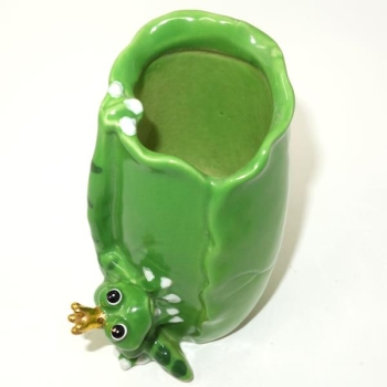 Kleine Vase mit Frosch, Höhe 12cm