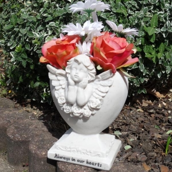 Always in our hearts Grabschmuck Engel und Blumen