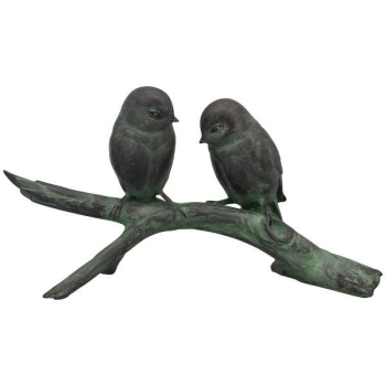 Vogelpaar auf Ast sitzend.