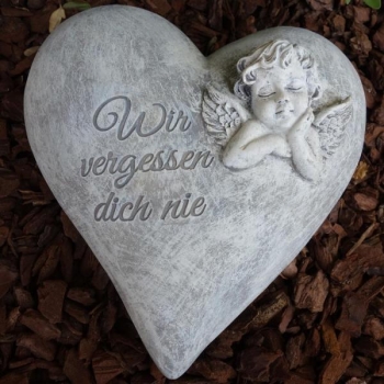 Deko Herz Wir vergessen dich nie. 18 cm.