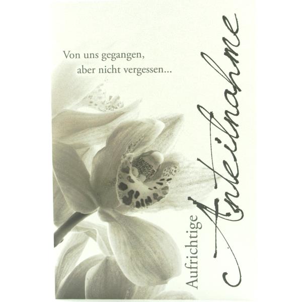 Trauerkarte Aufrichtige Anteilnahme Mit Orchidee Inkl Umschlag
