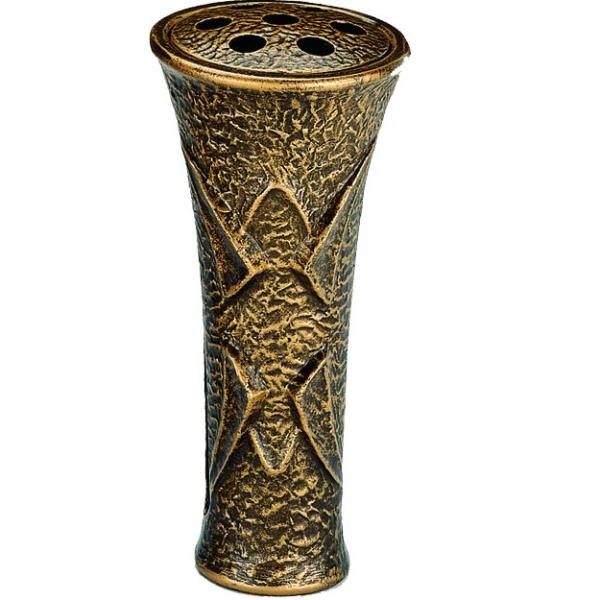 Grabvase Edelstahl bronzefarben Grab Vase mit Einsatz Grabschmuck 